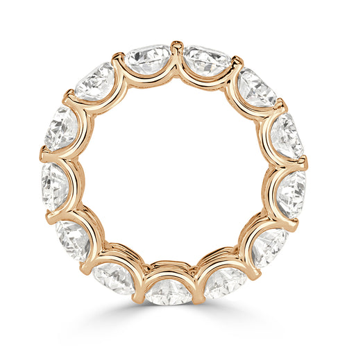10.40ct Oval Cut Diamond Eternity Band in 18k Champagne Yellow Gold