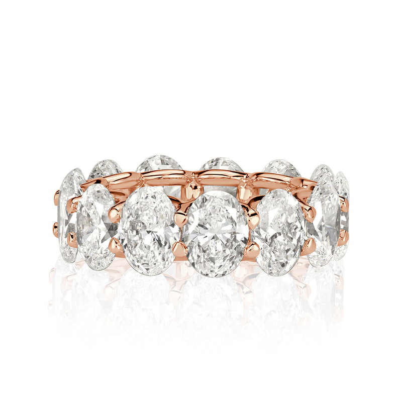 10.40ct Oval Cut Diamond Eternity Band in 18k Rose Gold