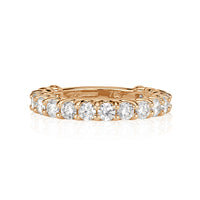 1.42ct Round Brilliant Cut Diamond Band in 18k Champagne Yellow Gold