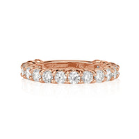 1.42ct Round Brilliant Cut Diamond Band in 18k Rose Gold