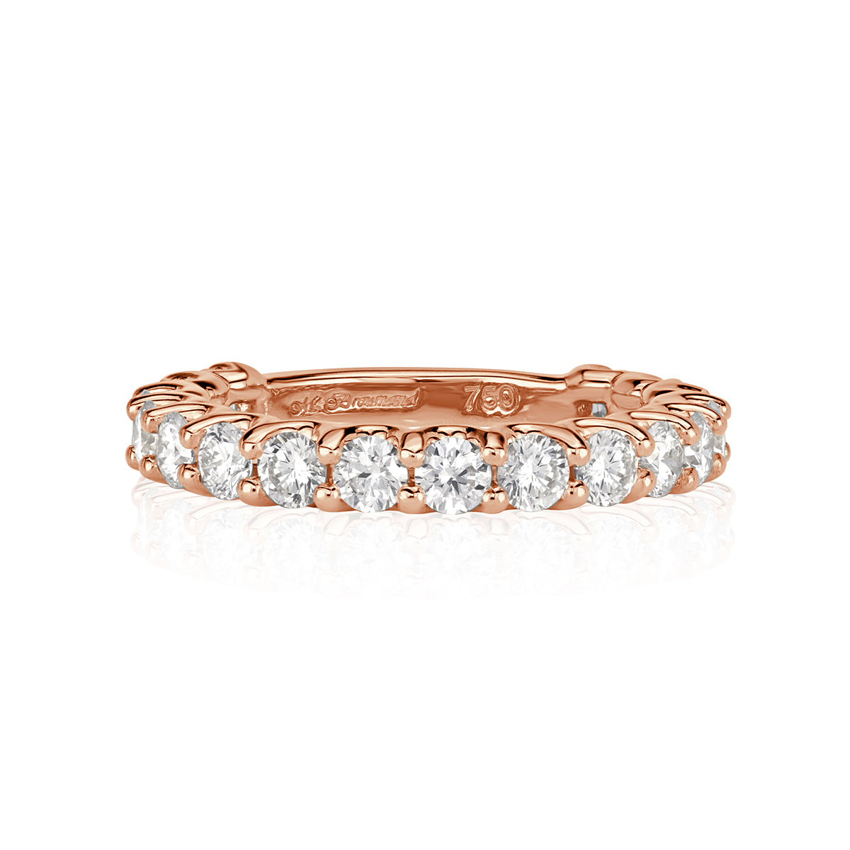 1.42ct Round Brilliant Cut Diamond Band in 18k Rose Gold