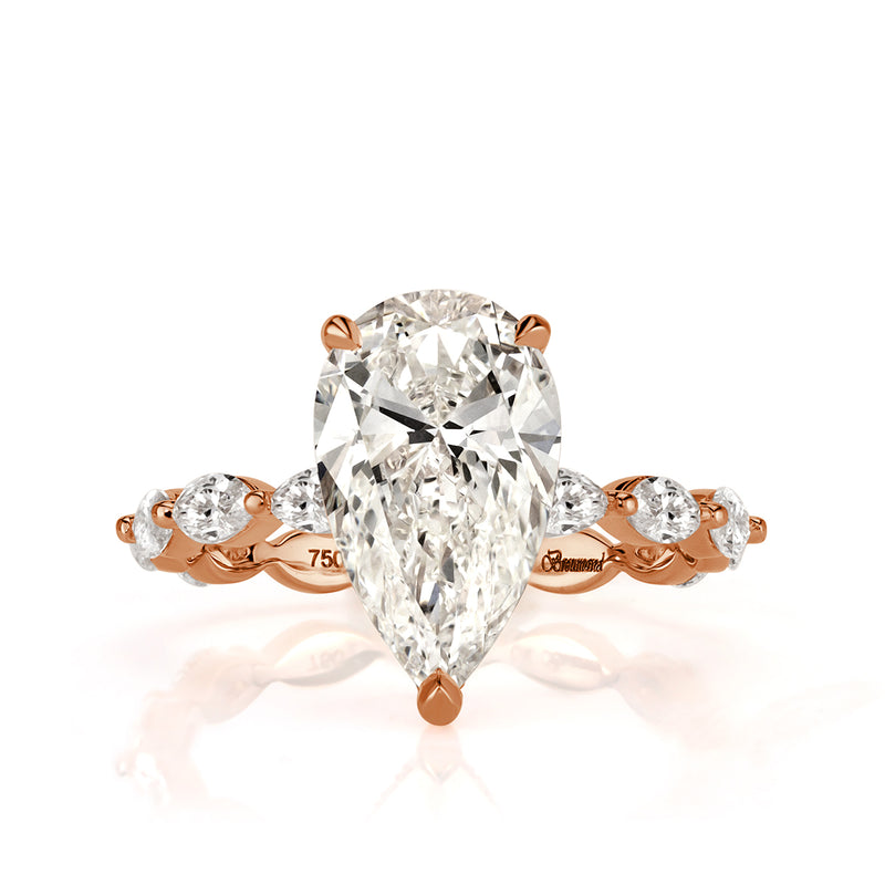 3.91ct Pear Shaped Diamond Engagement Ring