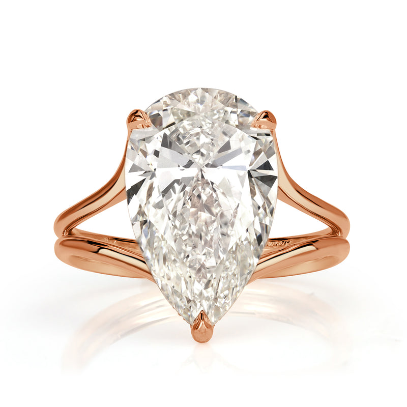 5.68ct Pear Shaped Diamond Engagement Ring
