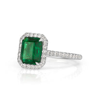 2.57ct Emerald Cut Emerald Engagement Ring