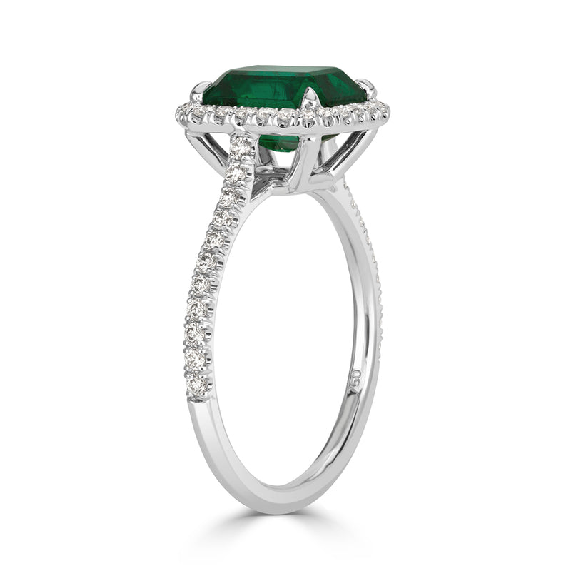 2.57ct Emerald Cut Emerald Engagement Ring