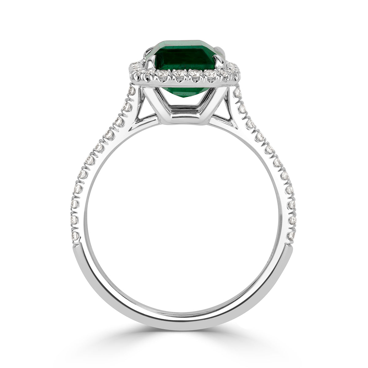 2.57ct Emerald Cut Emerald Engagement Ring