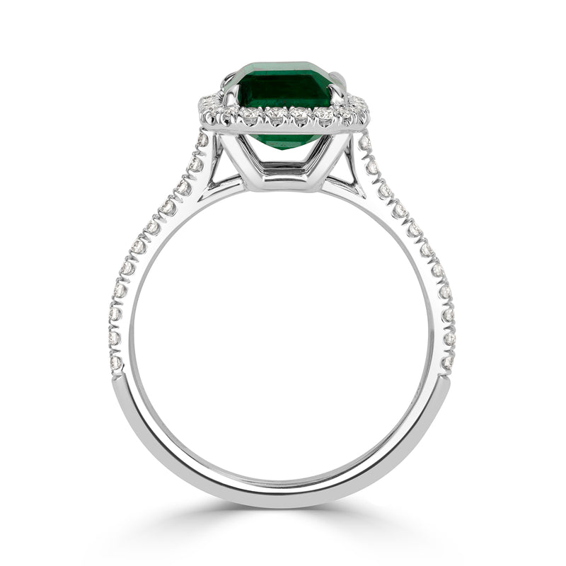 2.57ct Emerald Cut Emerald Engagement Ring