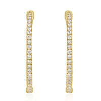 2.35ct Round Brilliant Cut Diamond Hoop Earrings in 14k Yellow Gold
