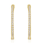 2.35ct Diamond Hoop Earrings in 14k Yellow Gold in 1.25'