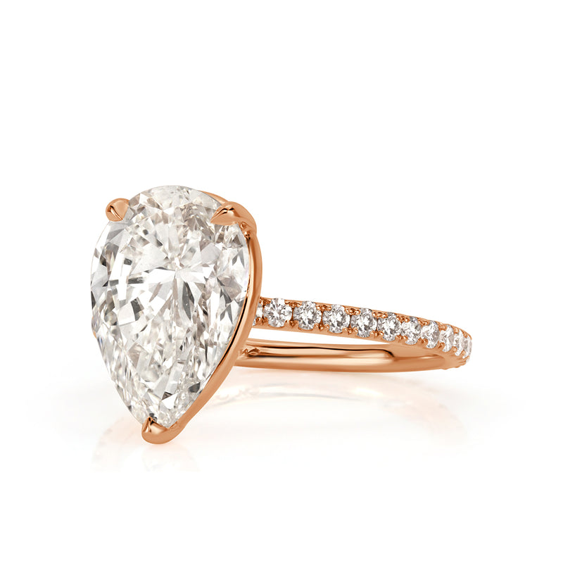 3.26ct Pear Shaped Diamond Engagement Ring