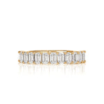 1.28ct Emerald Cut Diamond Wedding Band in 18k Champagne Yellow Gold