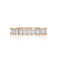 1.28ct Emerald Cut Diamond Wedding Band in 18k Rose Gold