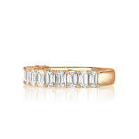 1.28ct Emerald Cut Diamond Wedding Band in 18k Rose Gold