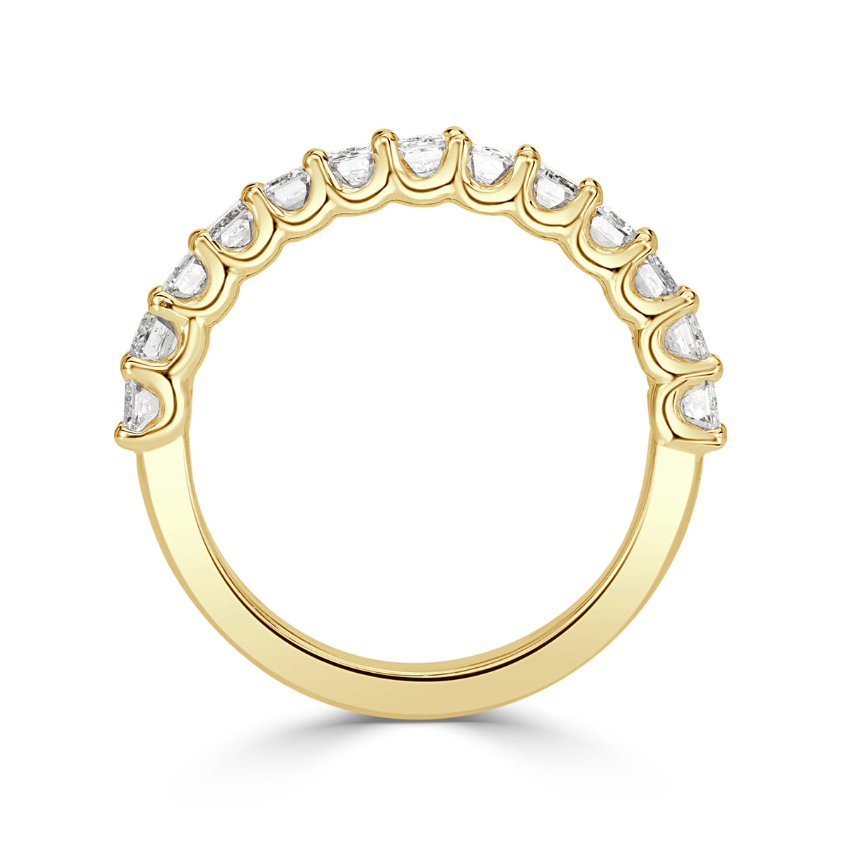 1.28ct Emerald Cut Diamond Wedding Band in 18k Yellow Gold