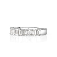 1.28ct Emerald Cut Diamond Wedding Band in Platinum