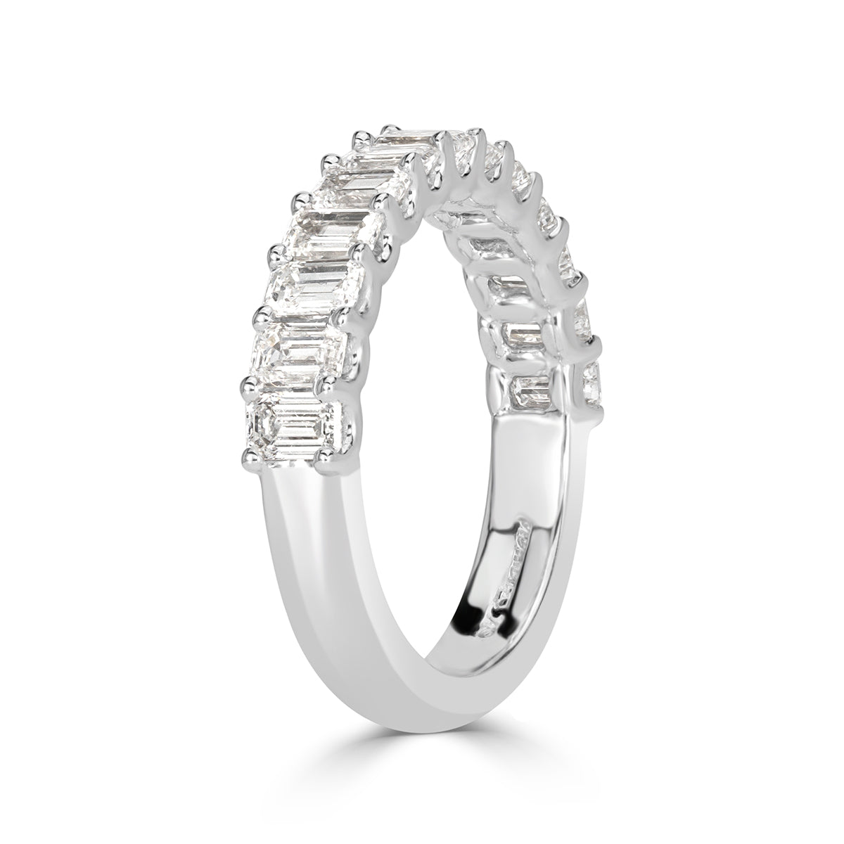 1.28ct Emerald Cut Diamond Wedding Band in Platinum