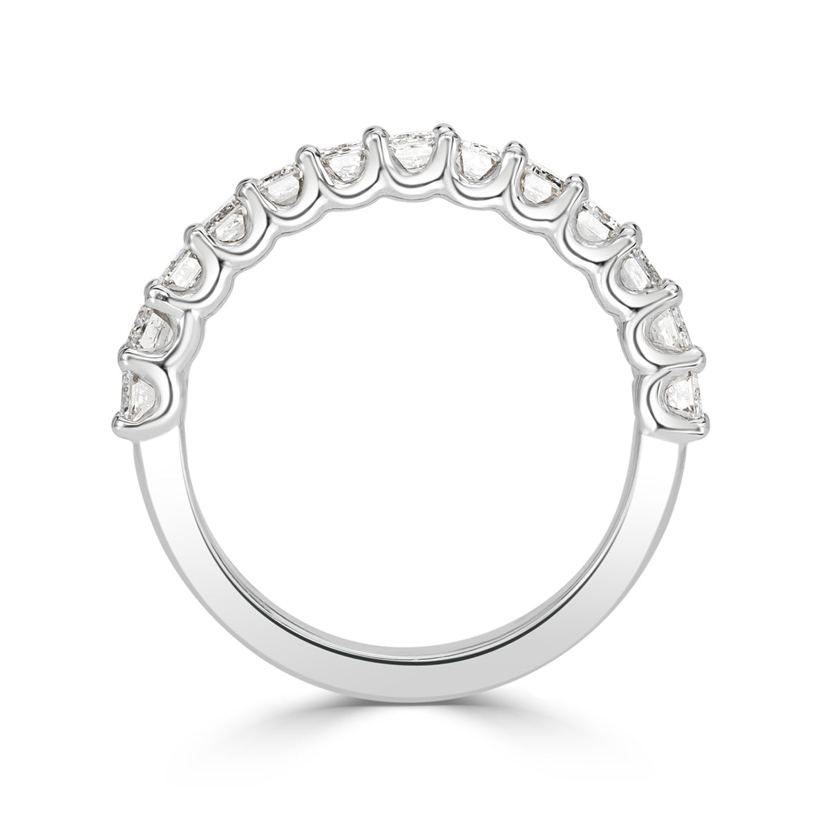 1.28ct Emerald Cut Diamond Wedding Band in Platinum