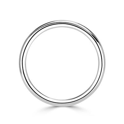 Modern Rounded Wire Band in 18k White Gold