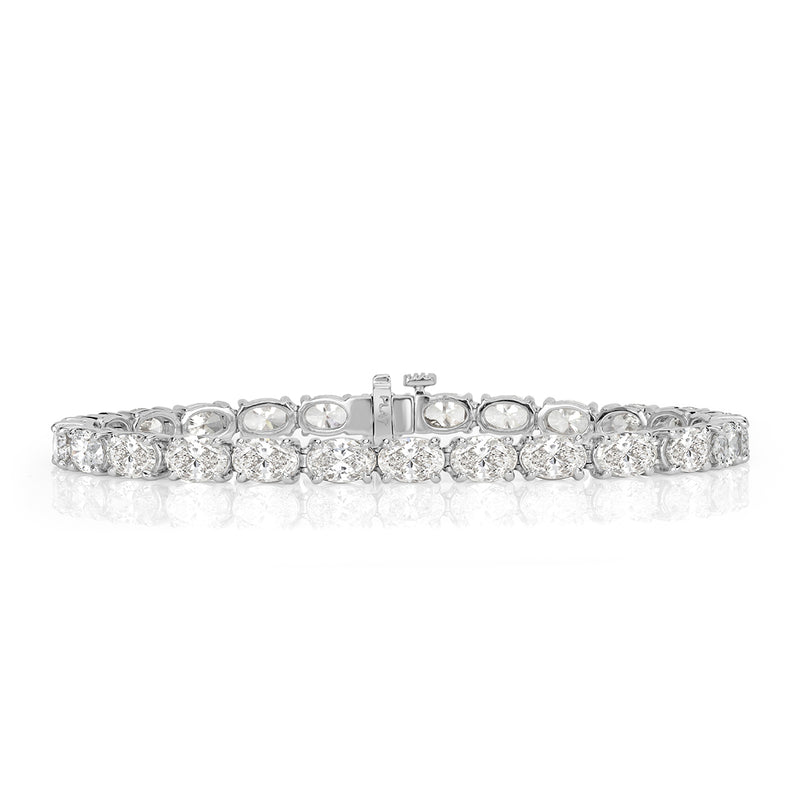 10.69ct Oval Cut Diamond Tennis Bracelet in Platinum