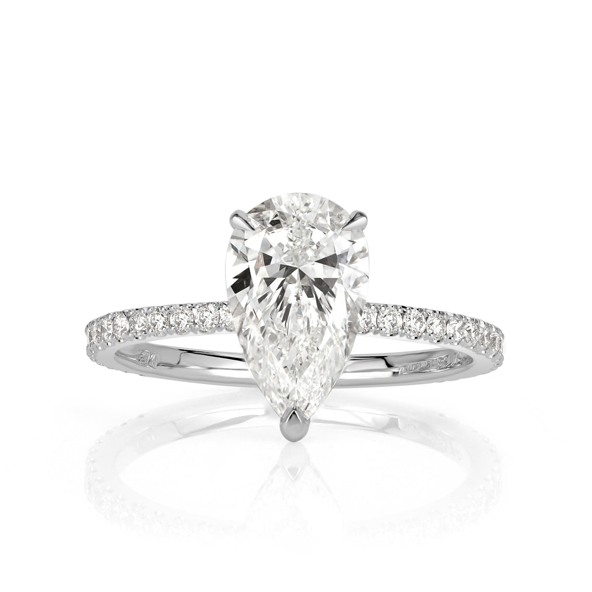2.10ct Pear Shaped Diamond Engagement Ring