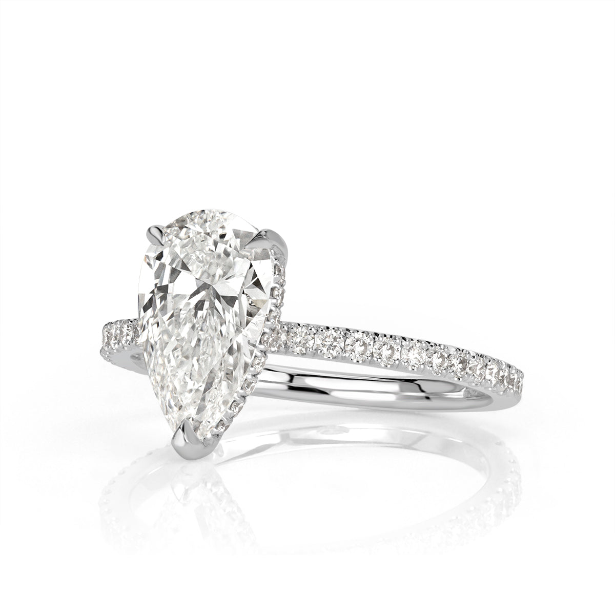 2.10ct Pear Shaped Diamond Engagement Ring