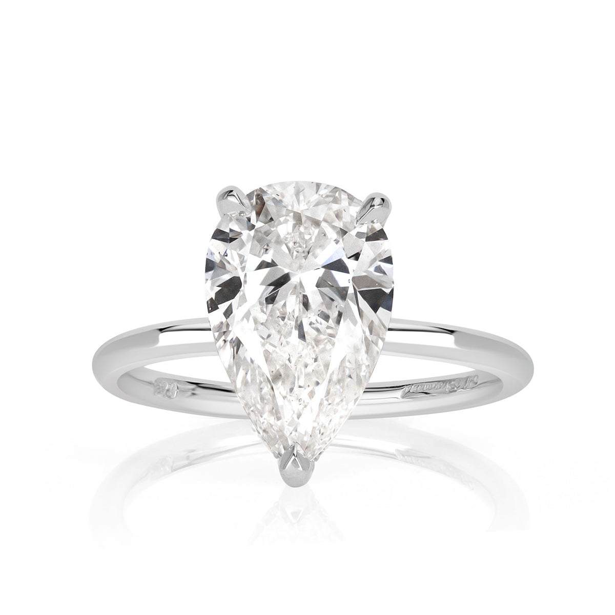 3.64ct Pear Shaped Diamond Engagement Ring