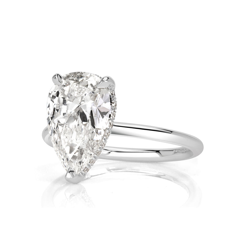 3.64ct Pear Shaped Diamond Engagement Ring