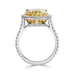 6.87ct Fancy Light Yellow Pear Shaped Diamond Engagement Ring