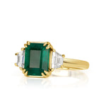 3.57ct Emerald Cut Emerald Engagement Ring