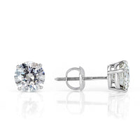 2.02ct Round Brilliant Cut Diamond Stud Earrings in 18K White Gold