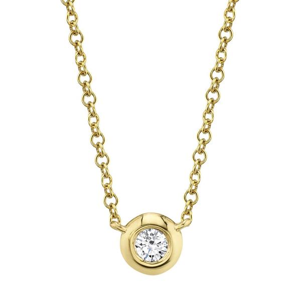 0.05ct Diamond Bezel Necklace in 14K Yellow Gold