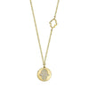 0.08ct Diamond Pave Hamsa Disc Necklace in 14k Yellow Gold