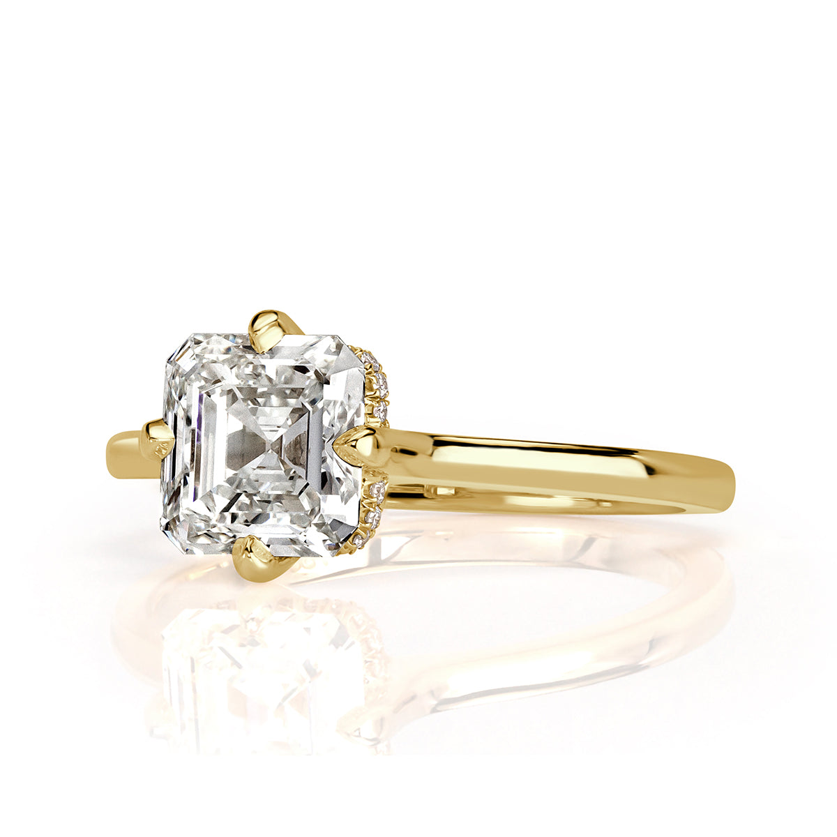 1.78ct Asscher Cut Diamond Engagement Ring