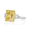 7.83ct Fancy Light Yellow Radiant Cut Diamond Engagement Ring