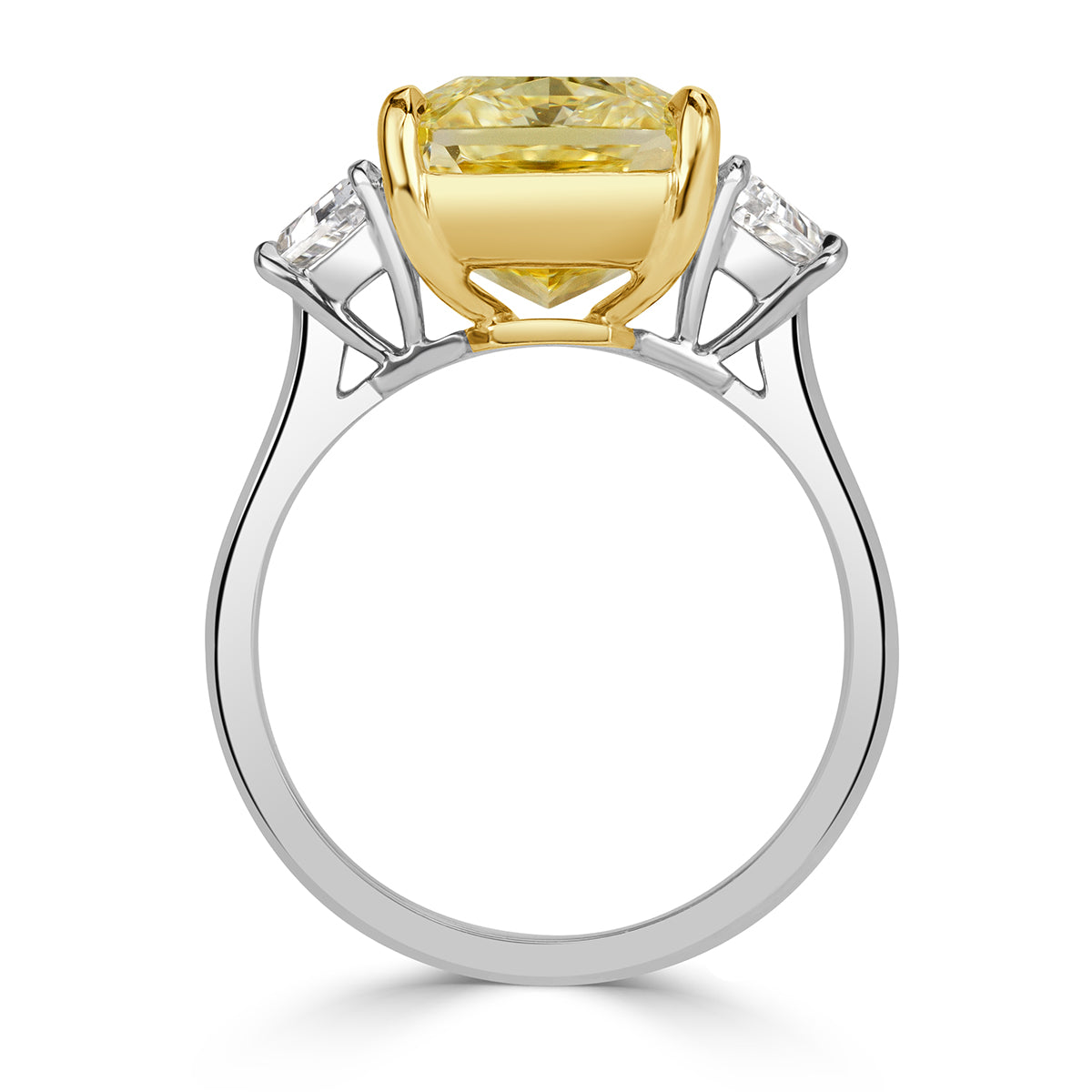 7.83ct Fancy Light Yellow Radiant Cut Diamond Engagement Ring