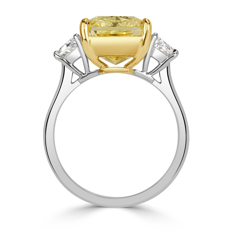 7.83ct Fancy Light Yellow Radiant Cut Diamond Engagement Ring