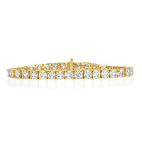 12.42ct Round Brilliant Cut Diamond Tennis Bracelet in 18k Yellow Gold