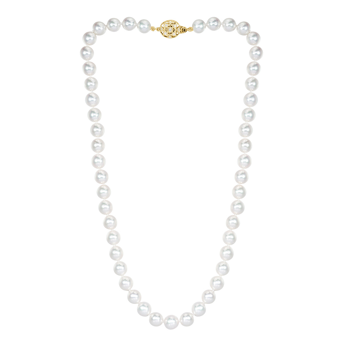 Japanese Akoya Pearl and Diamond Necklace