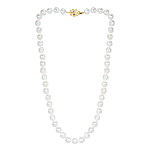 Japanese Akoya Pearl and Diamond Necklace