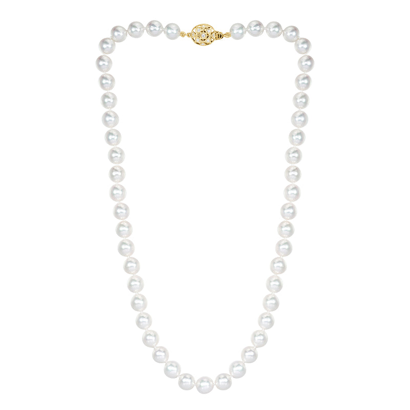 Japanese Akoya Pearl and Diamond Necklace