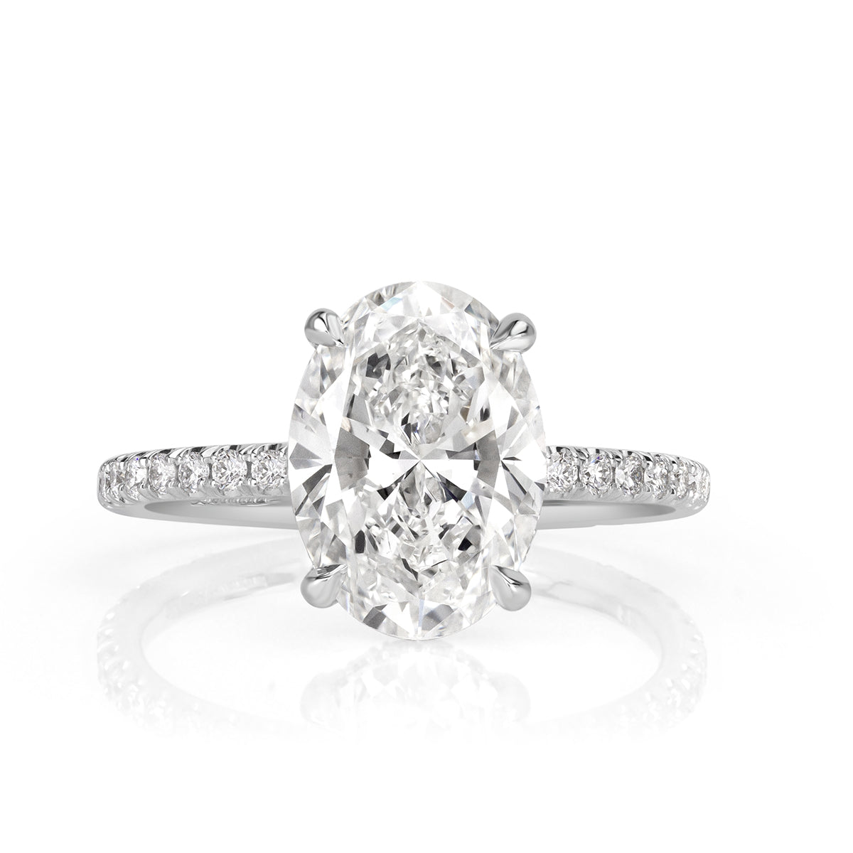 3.73ct Oval Cut Diamond Engagement Ring