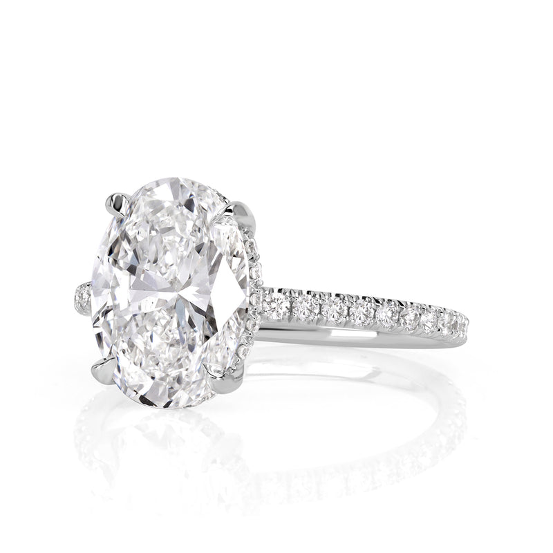 3.73ct Oval Cut Diamond Engagement Ring