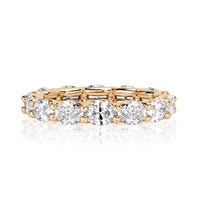 2.50ct Oval Cut Diamond Eternity Band in 18k Champagne Yellow Gold