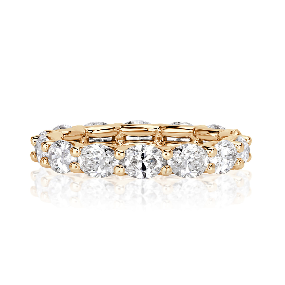 2.50ct Oval Cut Diamond Eternity Band in 18k Champagne Yellow Gold
