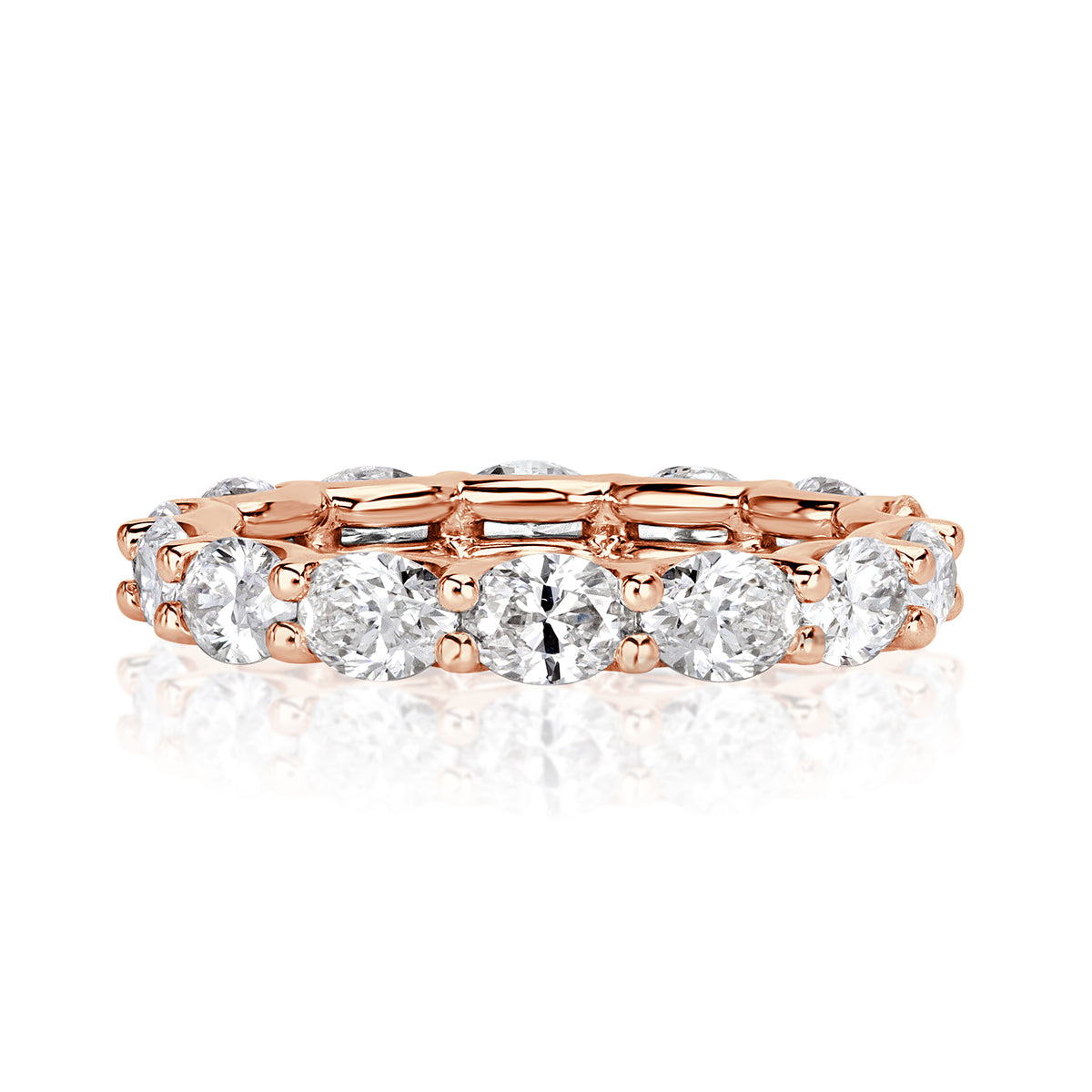 2.50ct Oval Cut Diamond Eternity Band in 18k Rose Gold