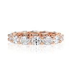 2.50ct Oval Cut Diamond Eternity Band in 18k Rose Gold