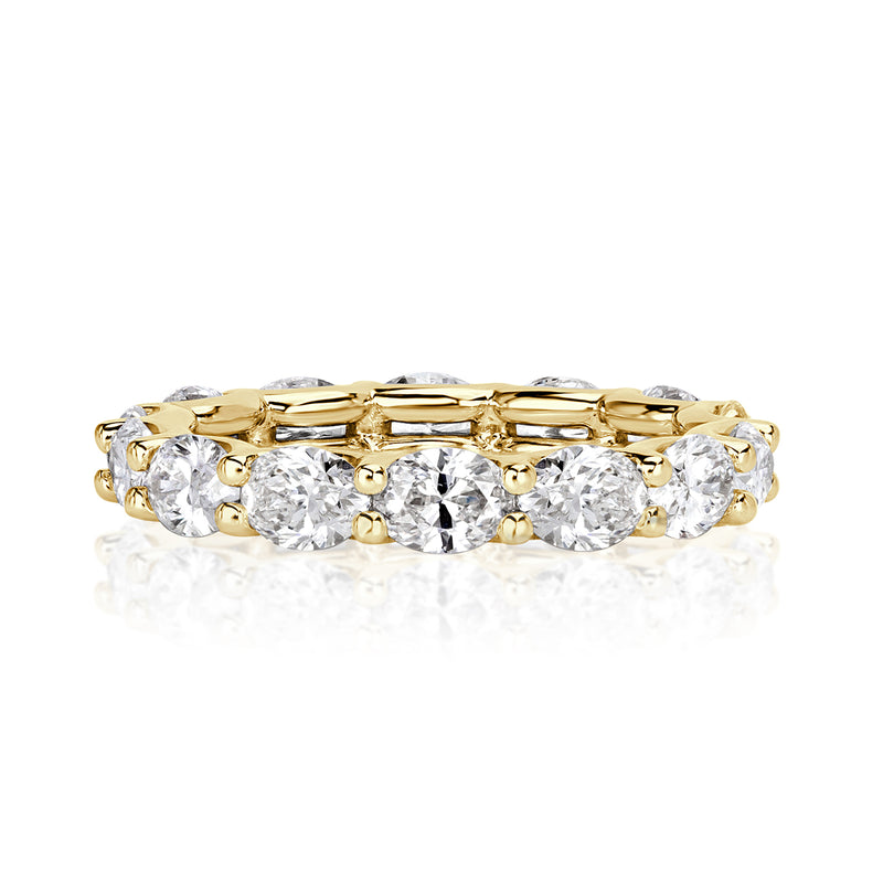 2.50ct Oval Cut Diamond Eternity Band in 18k Yellow Gold