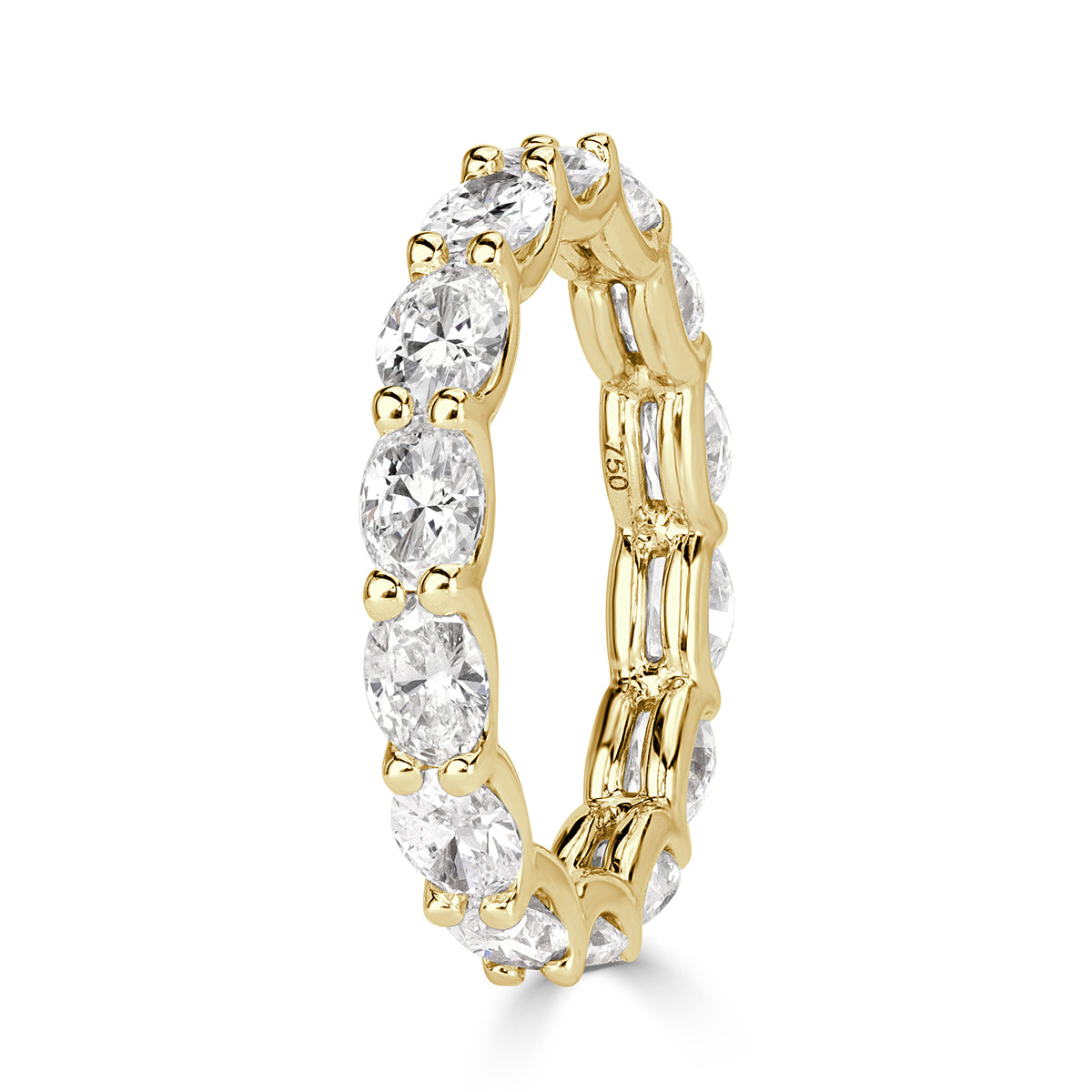 2.50ct Oval Cut Diamond Eternity Band in 18k Yellow Gold