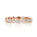 1.00ct Marquise and Round Brilliant Cut Diamond Bezel Set Eternity Band in 18k Rose Gold