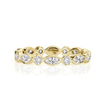 1.00ct Marquise and Round Brilliant Cut Diamond Bezel Set Eternity Band in 18k Yellow Gold